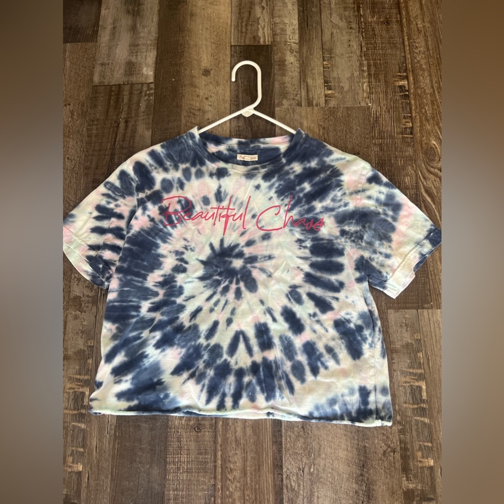 Tie Dye Crop Top “Beautiful Chaos” Size Medium